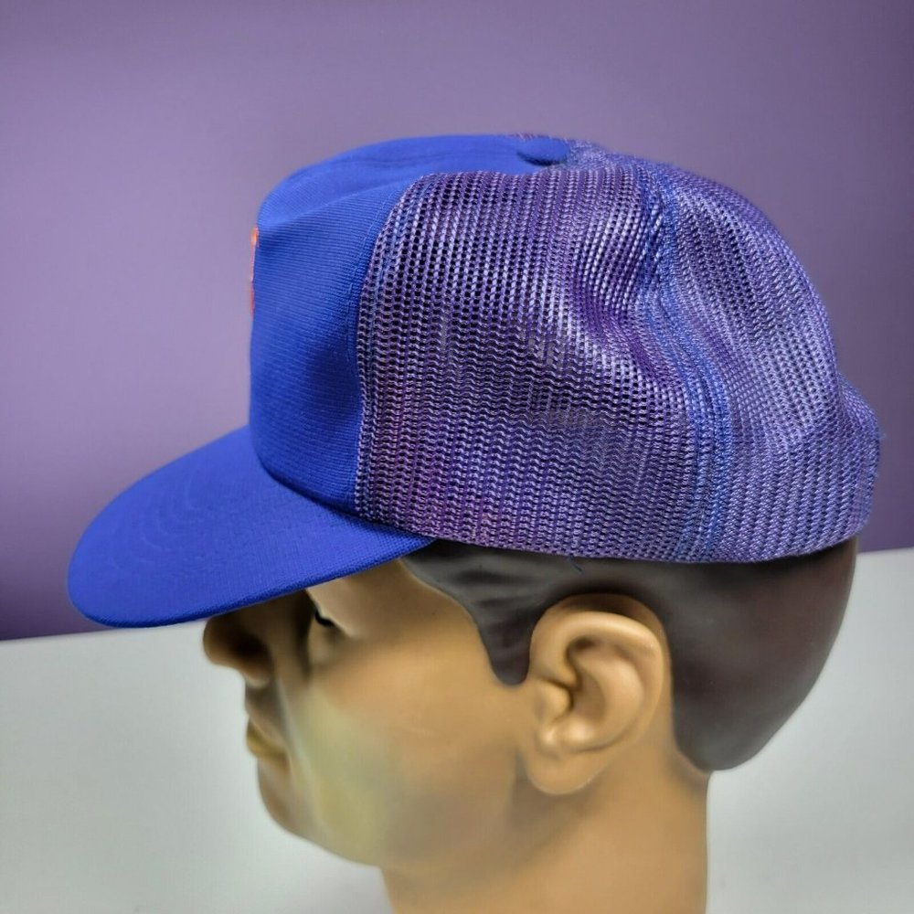 Vintage New York Mets Baseball Cap Snap Back Hat Blue Faded Mesh - Picture 5 of 7